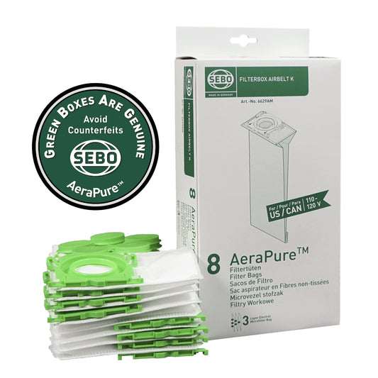 SEBO Filter Bag Box AIRBELT K (8 pack) 6629AM