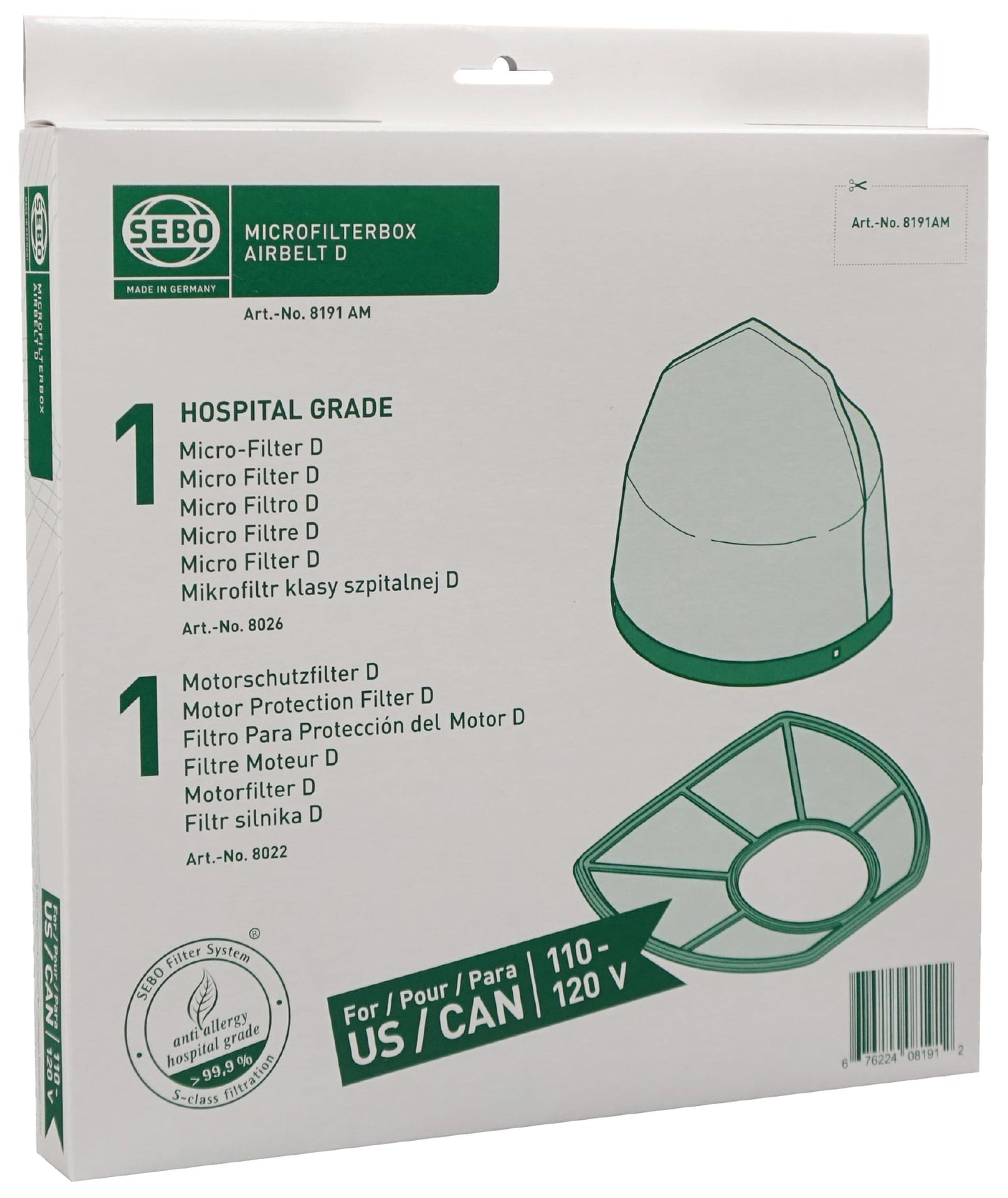 Sebo Micro Filter Box D Set - 2 pcs. (8191AM)