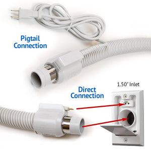 Central Vacuum Electric Hose 35ft Pigtail or Direct Connect Hose Fits Most Brands