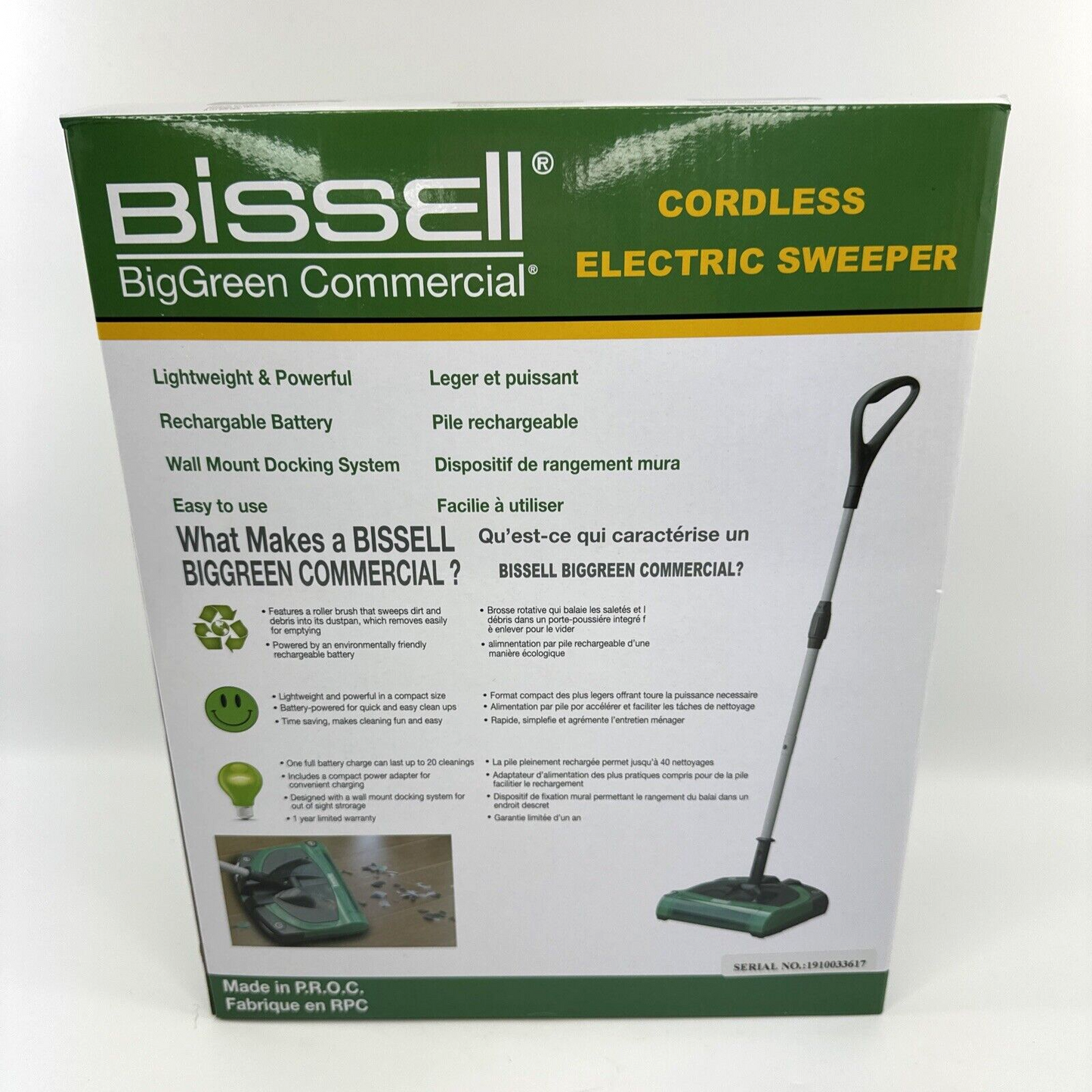 Bissell Cordless Electric Sweeper Model BG9100NM