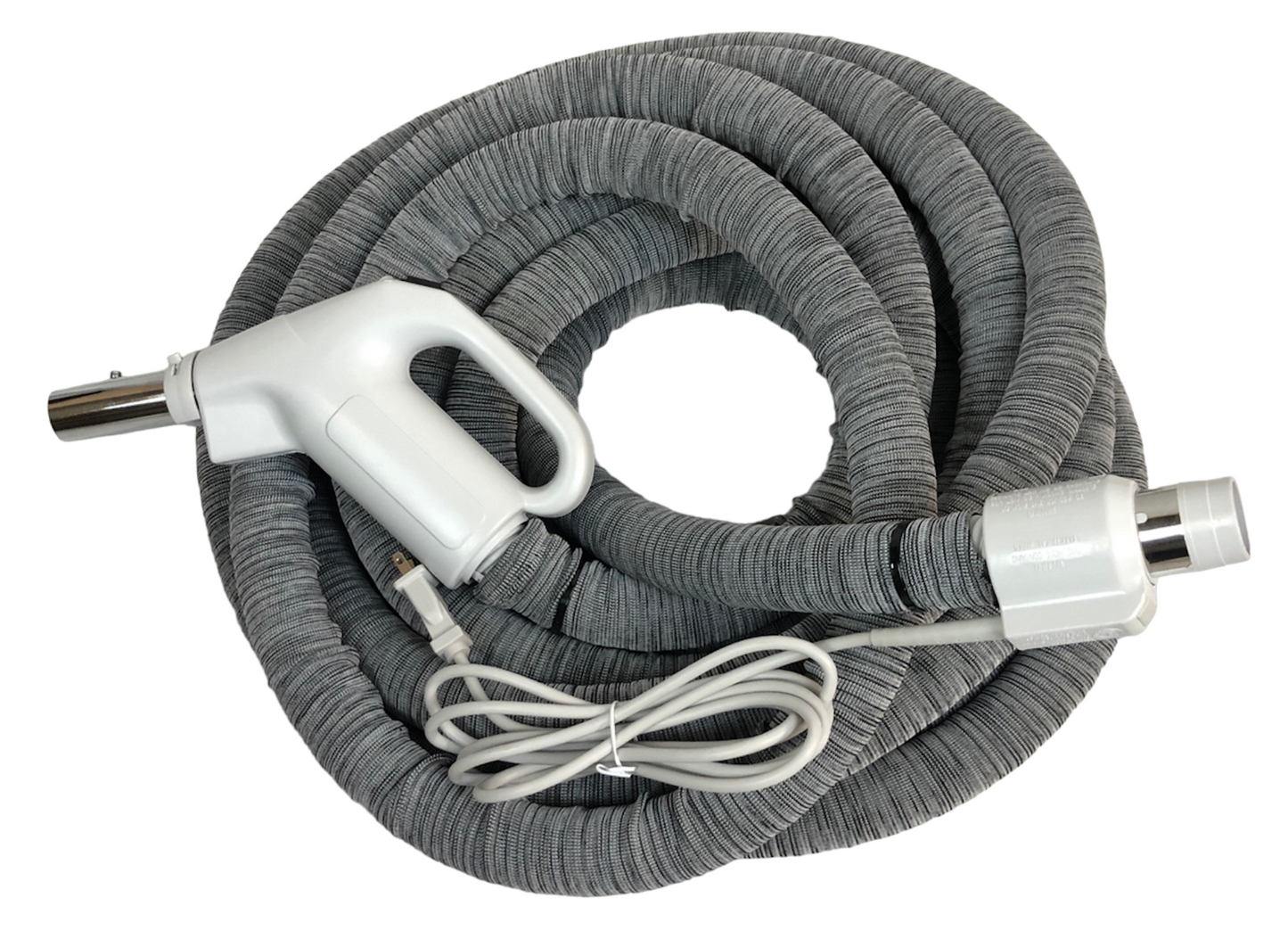 35' Plastiflex Electric Central Vacuum Hose Direct Connect or Pigtail Cord Ships with Hose Sock